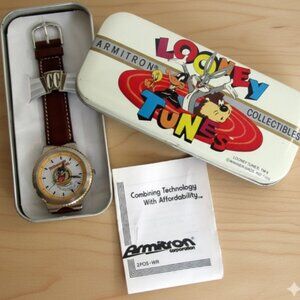 Rare Complete 1990s Armitron Looney Tunes Watch Set Tasmanian Devil Taz 1993